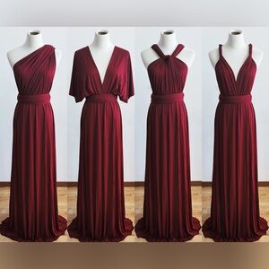 Burgundy Red Infinity Wrap, Multiway Dress